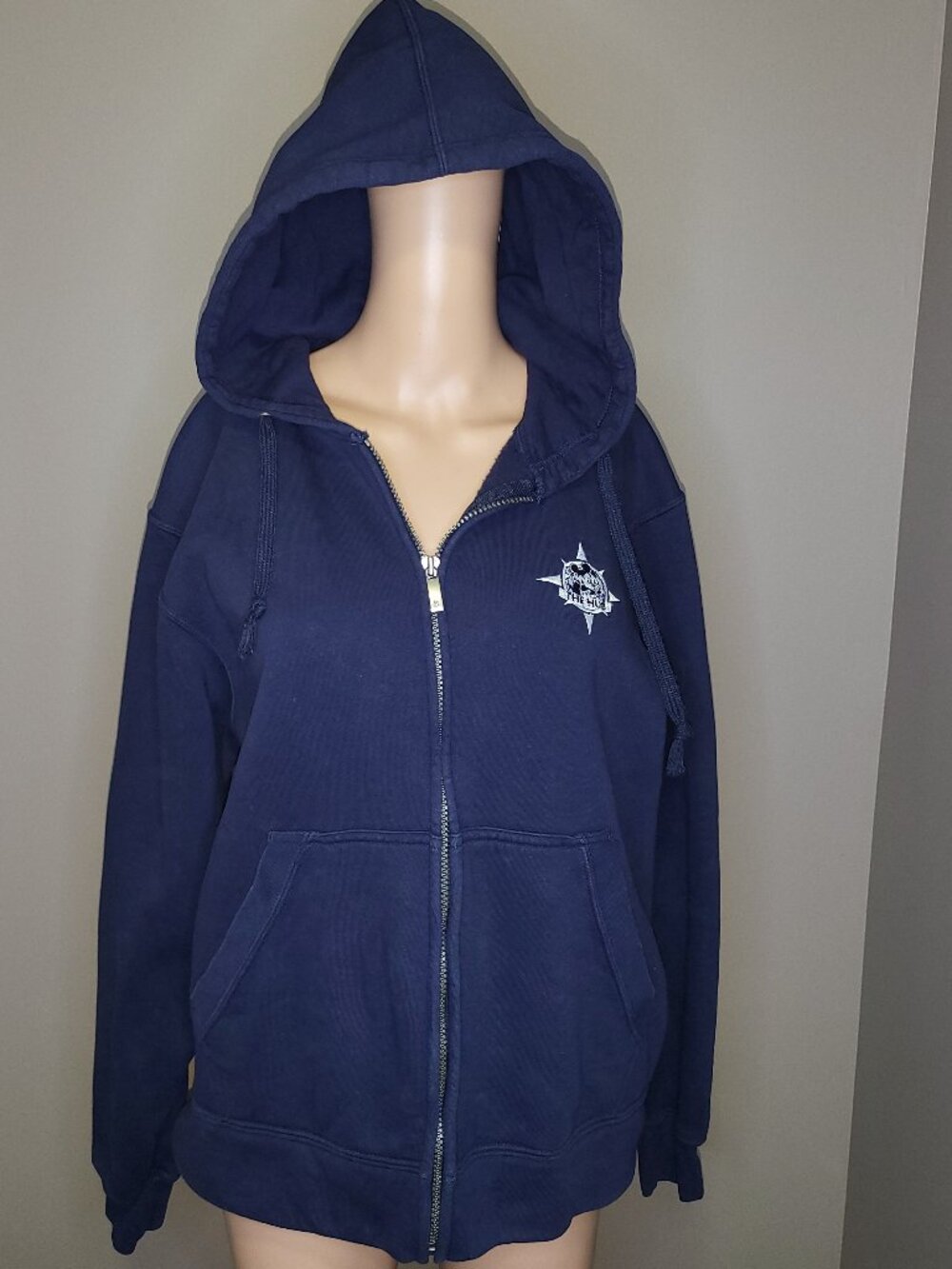 Disney The Hub Mickey Mouse Navy Heavyweight Full Zip Hoodie Size M